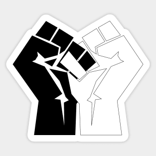 Black and White fist Sticker